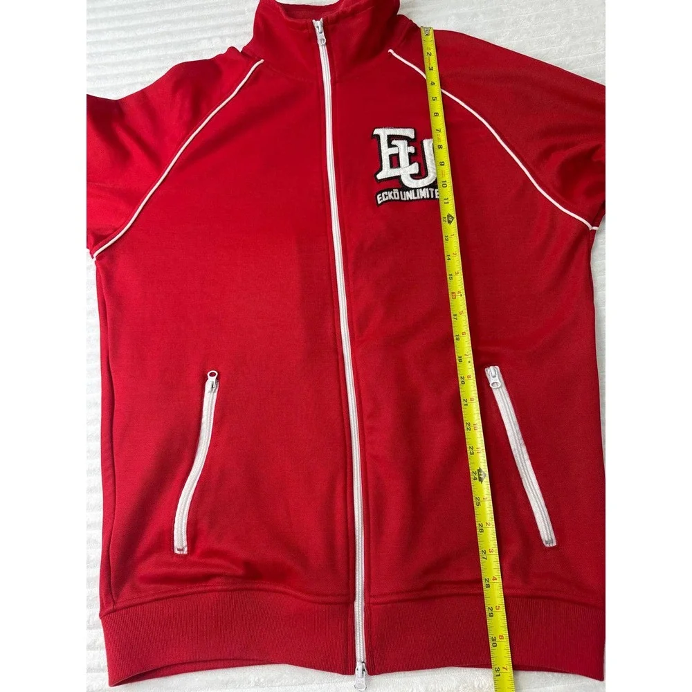 Vintage Y2K Ecko Unltd Mens XL Red Full Zip Track Jacket Embroidered EU Patch